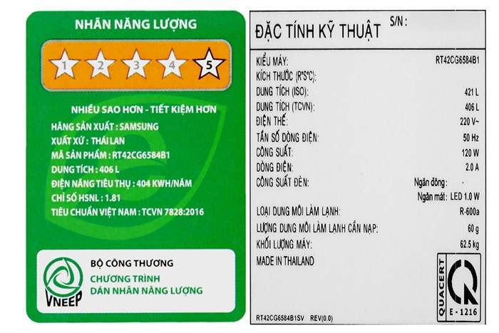 Tủ Lạnh Samsung Inverter 406 Lít RT42CG6584B1SV